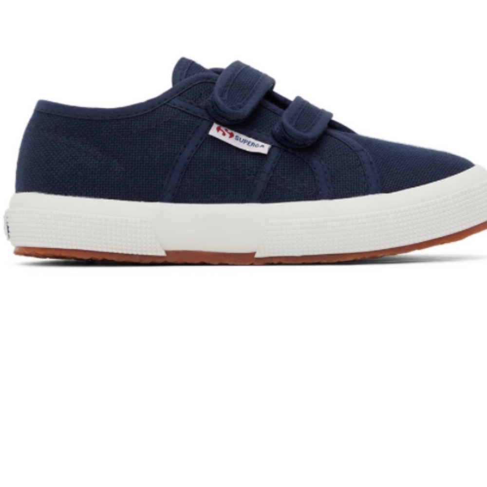 SUPERGA Kids Navy Classic Velcro Sneakers